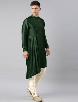 Bottle green drape kurtas 3