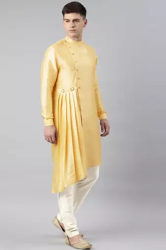 Yellow drape kurtas