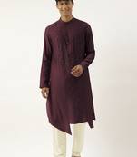 Wine side open layered kurtas