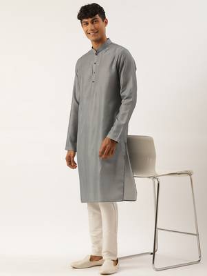 Grey stitchline kurtas 4