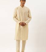 Yellow embroidered kurtas