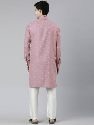 Pink design asymmetrical kurtas 2