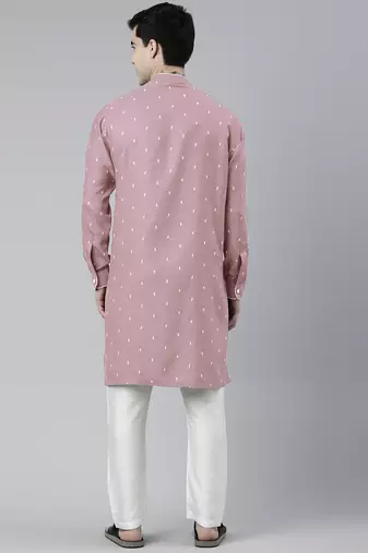 Pink design asymmetrical kurtas