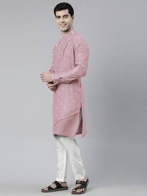 Pink design asymmetrical kurtas 3