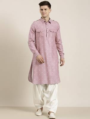Pink cotton pathani with salwar 1