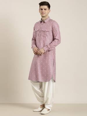 Pink cotton pathani with salwar 3