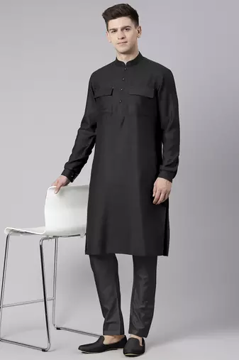Black pathani kurtas