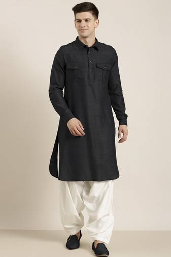 Black cotton pathani with salwar