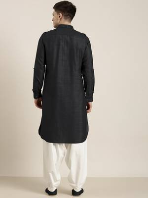 Black cotton pathani with salwar 2