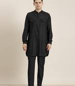Black cotton short pathani
