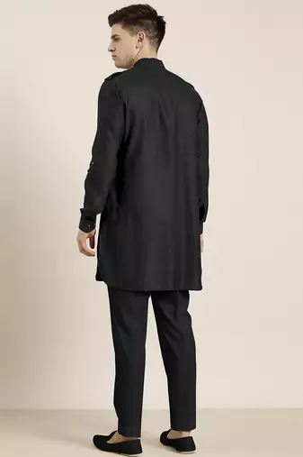 Black cotton short pathani