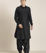 Black cotton pathani with salwar