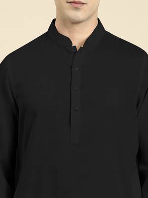 Black twill weave cotton kurtas 3