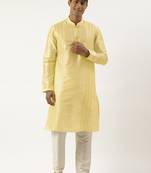 Yellow embroidered kurtas