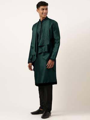 Green ombre layered kurtas 3