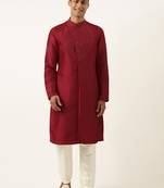 Maroon embroidery angrakha kurtas