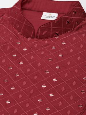 Maroon embroidery angrakha kurtas 2