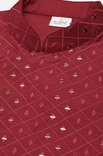 Maroon embroidery angrakha kurtas