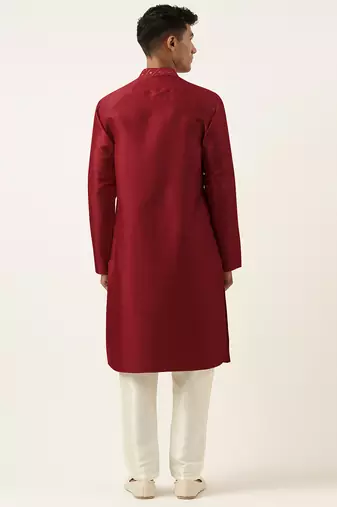 Maroon embroidery angrakha kurtas