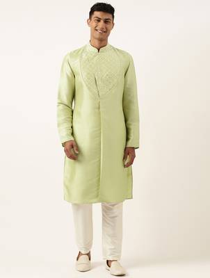 Parrot green embroidery angrakha kurtas 1