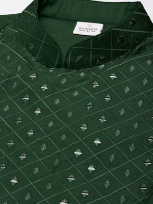 Green embroidery angrakha kurtas 2