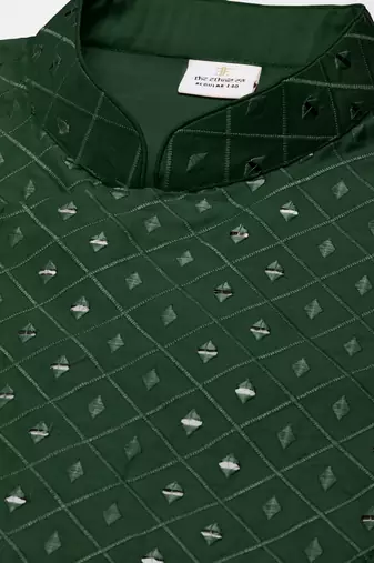 Green embroidery angrakha kurtas