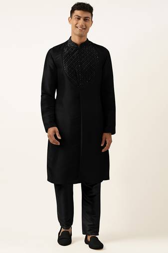 Black embroidery angrakha kurtas