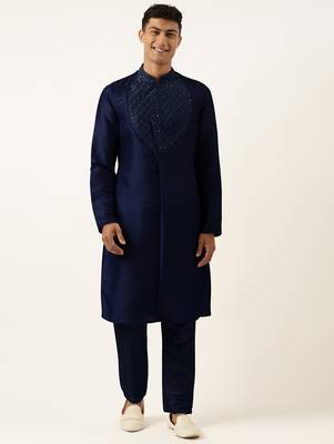Blue embroidery angrakha kurtas 1
