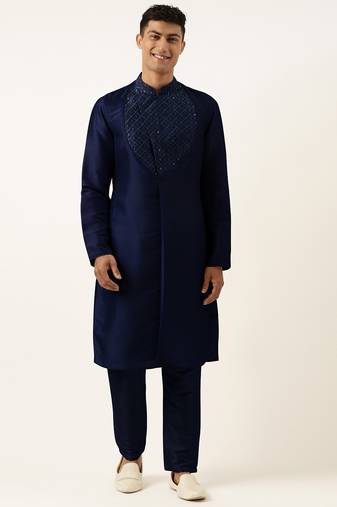 Blue embroidery angrakha kurtas
