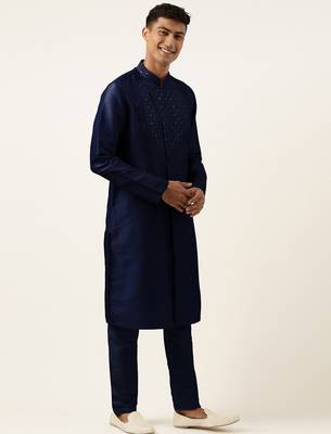 Blue embroidery angrakha kurtas 3