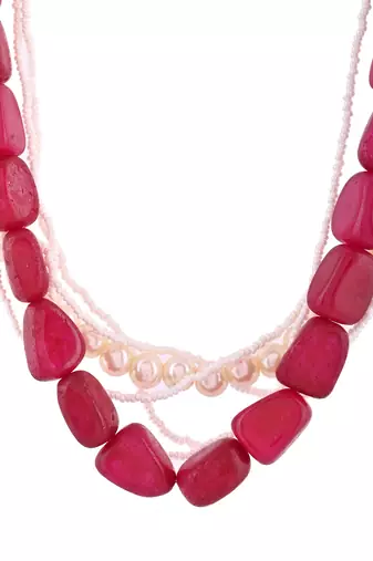 Gold-plated pearls beaded necklace
