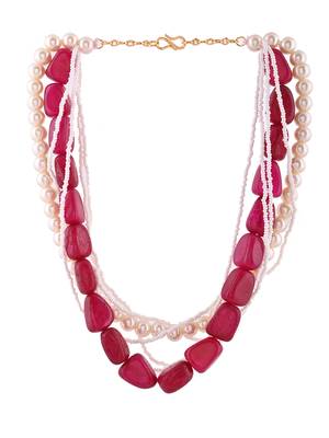 Gold-plated pearls beaded necklace 4