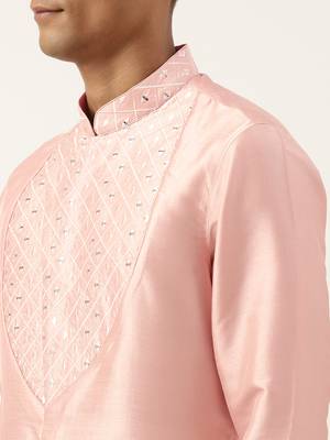 Peach embroidery angrakha kurtas 2