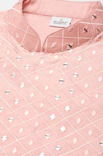 Peach embroidery angrakha kurtas