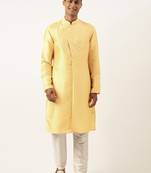 Yellow embroidery angrakha kurtas