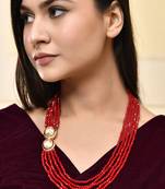 Gold-plated pearls beaded necklace