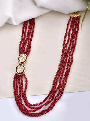 Gold-plated pearls beaded necklace 2