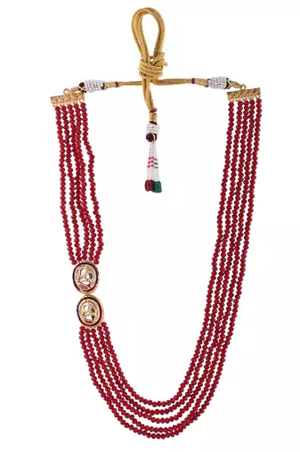 Gold-plated pearls beaded necklace