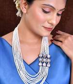 Brass silver-plated beads beaded necklace