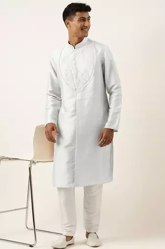 Sky blue embroidery angrakha kurtas