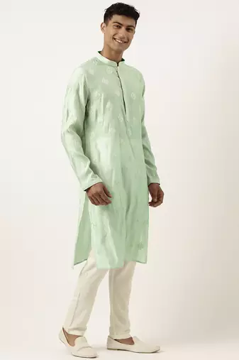 Light green embroidered kurtas
