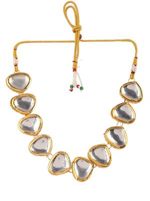 Gold-toned & white brass gold-plated choker necklace 3