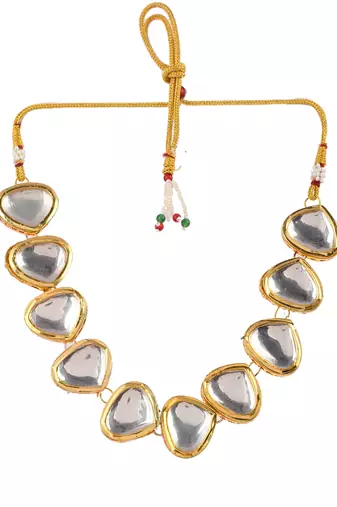 Gold-toned & white brass gold-plated choker necklace
