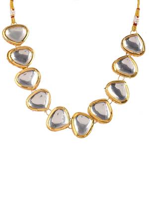 Gold-toned & white brass gold-plated choker necklace 4
