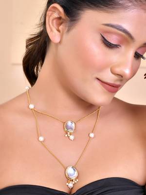 Gold-plated kundan necklace 1