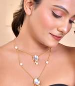 Gold-plated kundan necklace