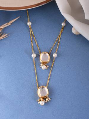 Gold-plated kundan necklace 2