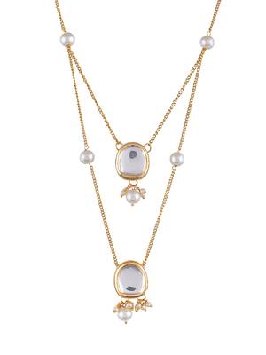 Gold-plated kundan necklace 4