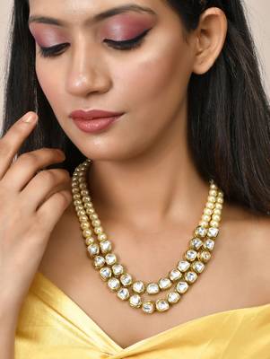 Brass gold-plated layered necklace 1