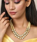 Brass gold-plated layered necklace